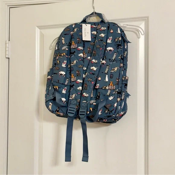 Vera Bradley Cat Print Cat’s Meow Blue Backpack - Picture 7 of 7